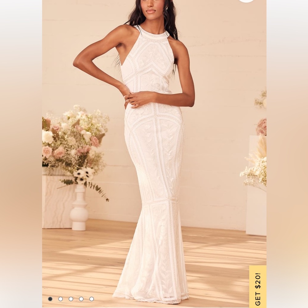 Lulus sequin white dress
